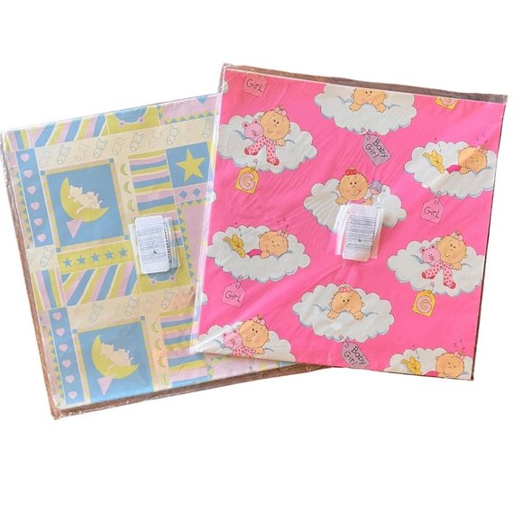 The Gift Wrap Company of America New Baby Wrapping Paper Bundle of 2 Vintage - Picture 2 of 4